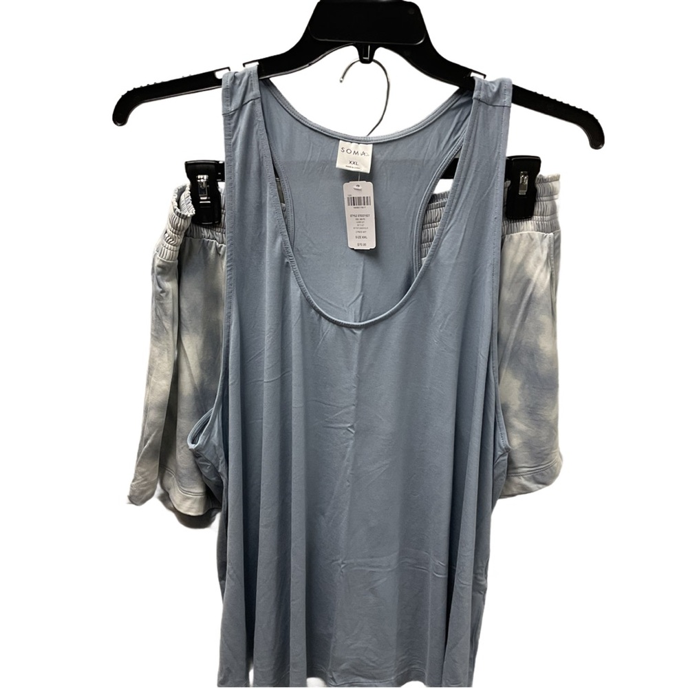 Soma Women's blue/grey pajama set.  Top is an XXL & shorts are a XL